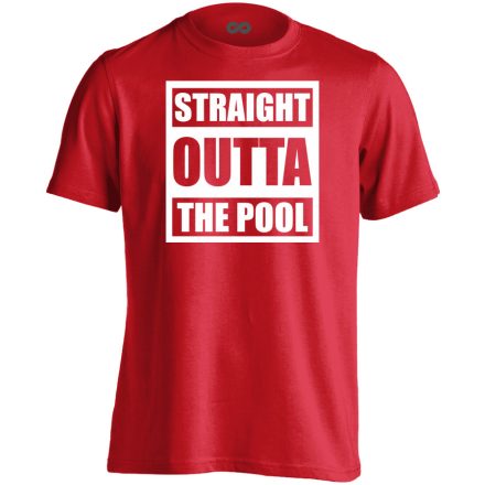 Straight outta the pool vizilabdás férfi póló (piros)