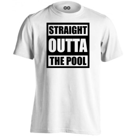 Straight outta the pool vizilabdás férfi póló (fehér)