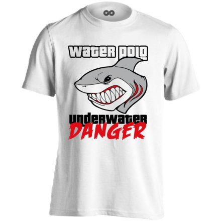 Underwater Danger vízilabdás férfi póló (fehér)