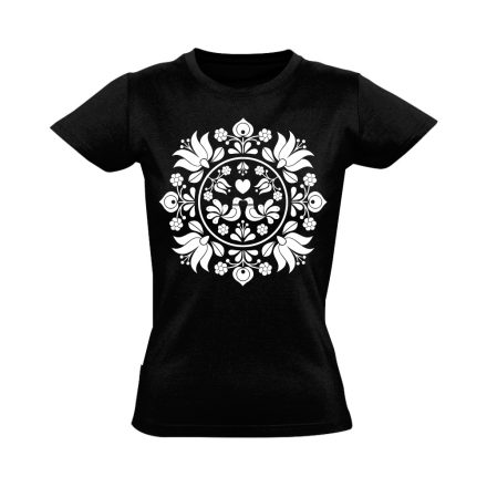 BékeKép folklóros női póló (fekete)