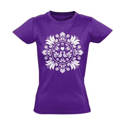 BékeKép folklóros női póló (lila)