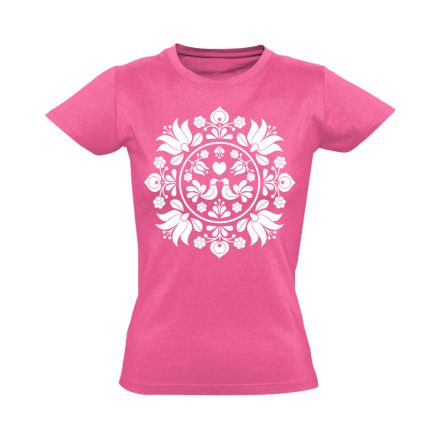 BékeKép folklóros női póló (rózsaszín)