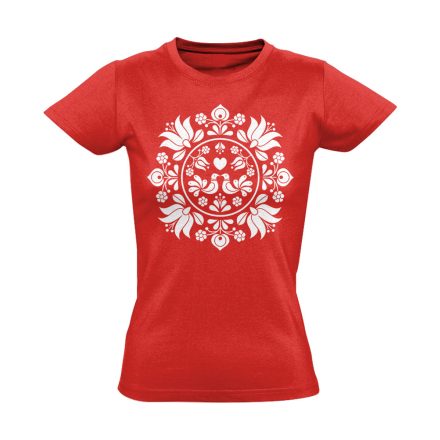 BékeKép folklóros női póló (piros)