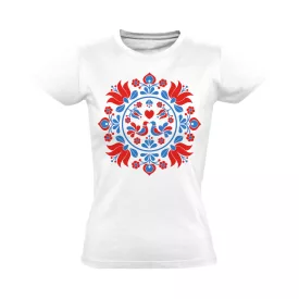 BékeKép folklóros női póló (fehér)