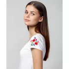Magyaros ujj folklóros női póló (fehér)