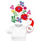 Magyaros ujj folklóros női póló (fehér)