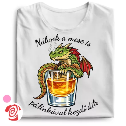 Mese pálinka folklór női póló (fehér)