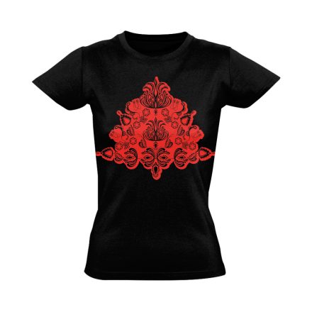 VirágGúla folklóros női póló (fekete)