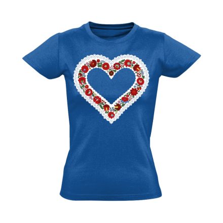 HalasiSzív folklóros női póló (kék)