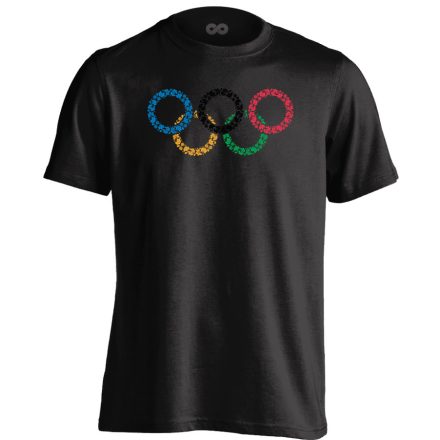 Magyaros olimpia folklóros férfi póló (fekete)
