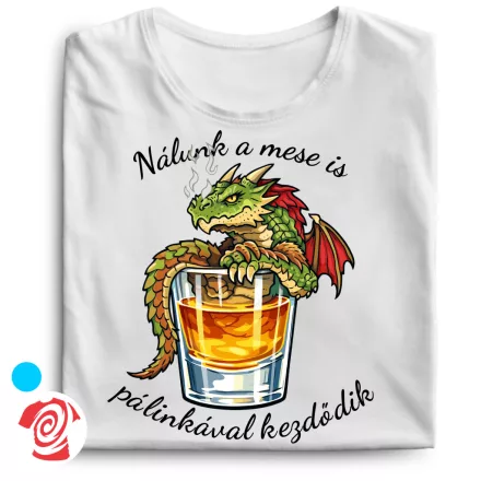 Mese pálinka folklór férfi póló (fehér)