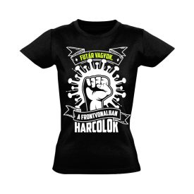   FutárFront hétköznapi hős női póló (fekete)  akciós póló - XL