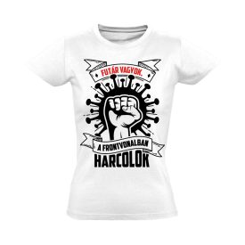 FutárFront hétköznapi hős női póló (fehér)