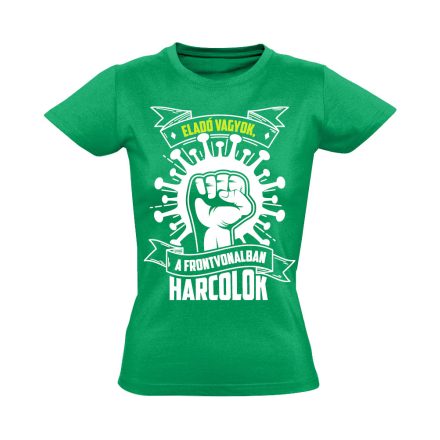 EladóFront hétköznapi hős női póló (zöld)