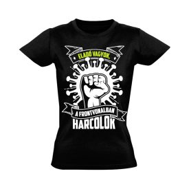 EladóFront hétköznapi hős női póló (fekete)