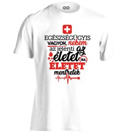 AzÉltet hétköznapi hős férfi póló (fehér)