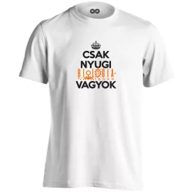 Nyugi, biológiatanár vagyok férfi póló (fehér)