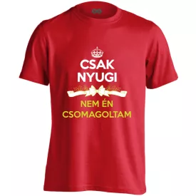 Csak nyugi, nem én csomagoltam! férfi póló (piros)