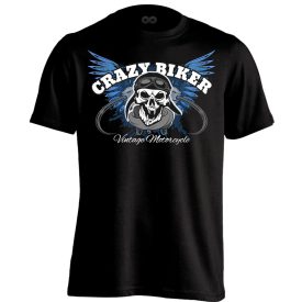 №4 motoros férfi póló (fekete)