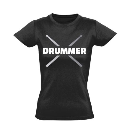 Drummer dobos női póló (fekete)