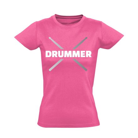 Drummer dobos női póló (rózsaszín)