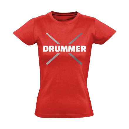 Drummer dobos női póló (piros)
