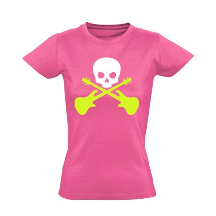 Death Bass gitáros női póló (rózsaszín)