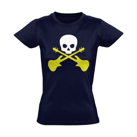 Death Bass gitáros női póló (tengerészkék)