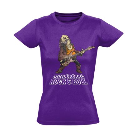 Öreg Rocker Nem Vén Rocker gitáros női póló (lila)