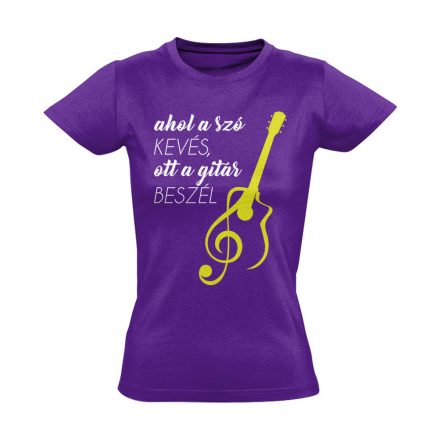 A Gitár Beszél gitáros női póló (lila)