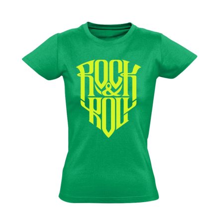 Rakkenroll gitáros női póló (zöld)