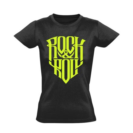 Rakkenroll gitáros női póló (fekete)