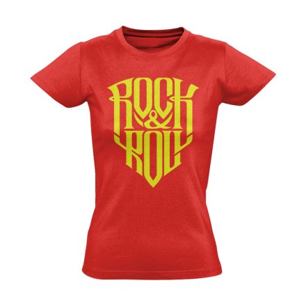 Rakkenroll gitáros női póló (piros)