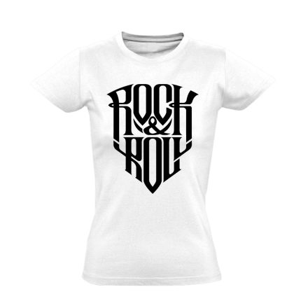 Rakkenroll gitáros női póló (fehér)