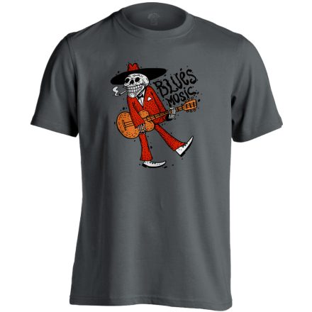 BluesMusic gitáros férfi póló (szénszürke)