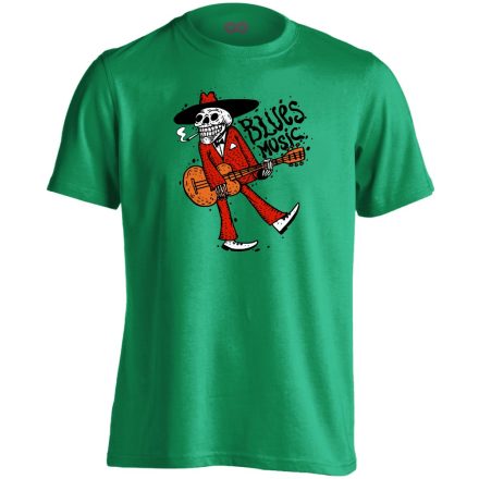 BluesMusic gitáros férfi póló (zöld)