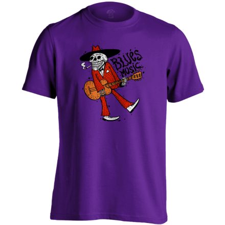 BluesMusic gitáros férfi póló (lila)