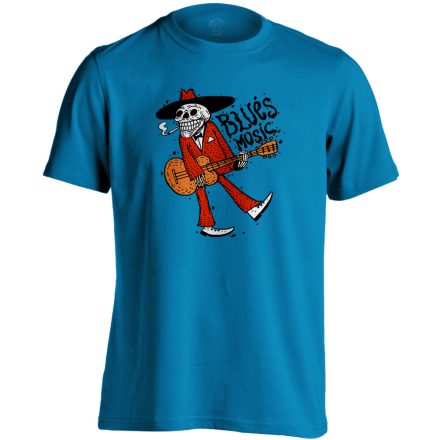BluesMusic gitáros férfi póló (zafírkék)