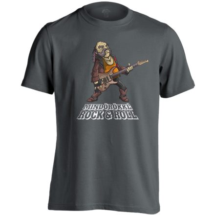 Öreg Rocker Nem Vén Rocker gitáros férfi póló (szénszürke)