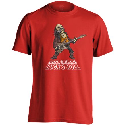 Öreg Rocker Nem Vén Rocker gitáros férfi póló (piros)