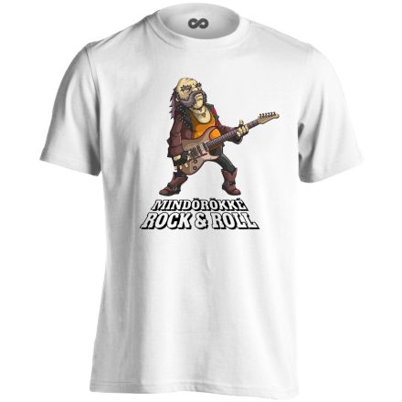 Öreg Rocker Nem Vén Rocker gitáros férfi póló (fehér)