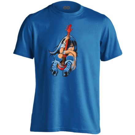 BasszerLyány gitáros férfi póló (kék)