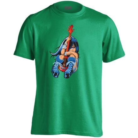 BasszerLyány gitáros férfi póló (zöld)