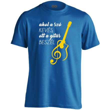 A Gitár Beszél gitáros férfi póló (kék)