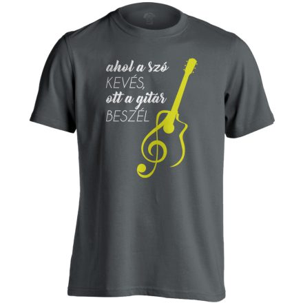 A Gitár Beszél gitáros férfi póló (szénszürke)