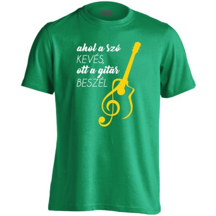 A Gitár Beszél gitáros férfi póló (zöld)
