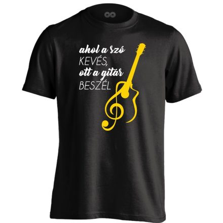 A Gitár Beszél gitáros férfi póló (fekete)