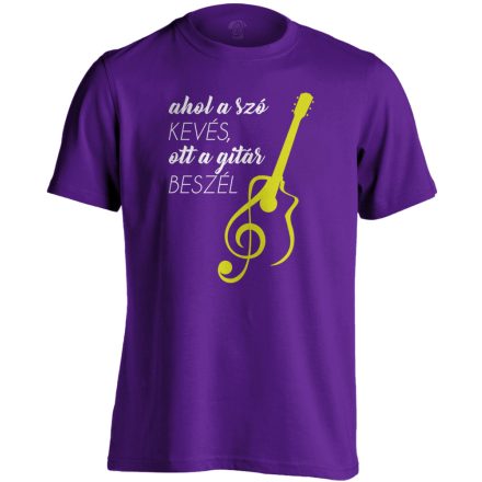 A Gitár Beszél gitáros férfi póló (lila)