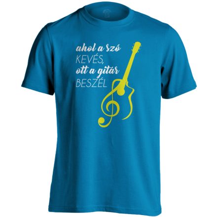 A Gitár Beszél gitáros férfi póló (zafírkék)