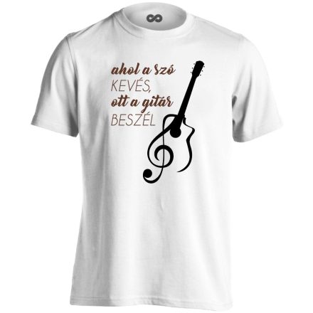 A Gitár Beszél gitáros férfi póló (fehér)